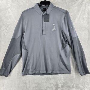 Dunning Golf 1/4 Zip Gray Mens Medium Polyester New‎